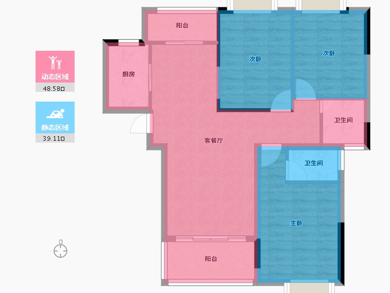 湖南省-长沙市-鲁商·星雅美辰-78.80-户型库-动静分区