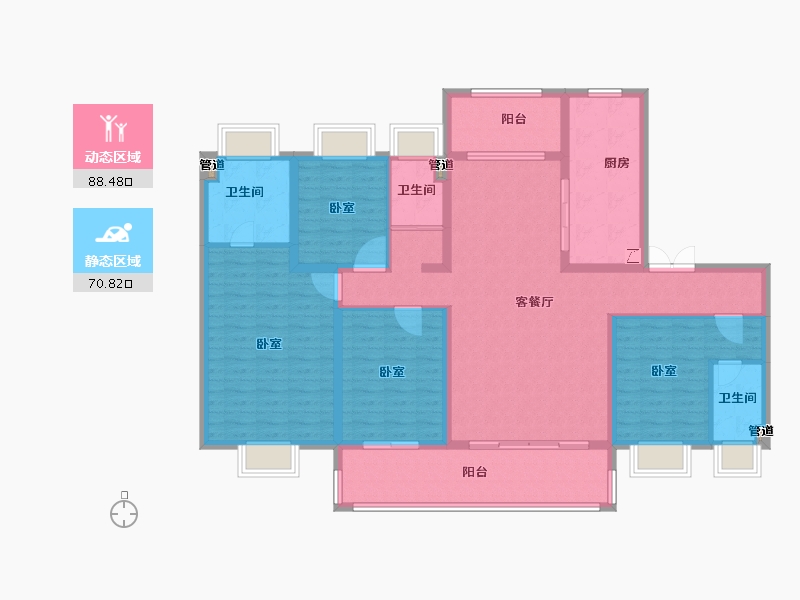 安徽省-宣城市-同曦·黄金时代-144.00-户型库-动静分区