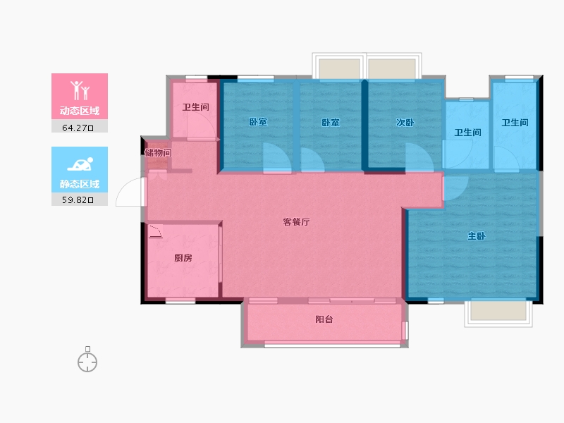 广东省-广州市-金地艺境天成-112.00-户型库-动静分区