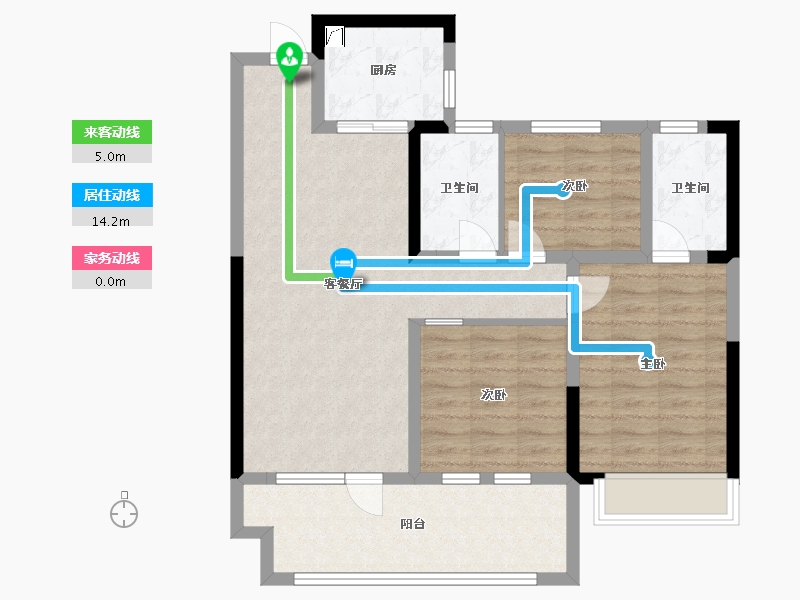 山东省-青岛市-莱西天泰城-84.00-户型库-动静线