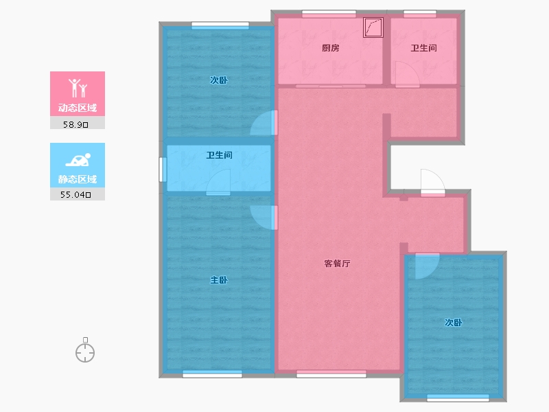 吉林省-长春市-国信净月府-102.11-户型库-动静分区