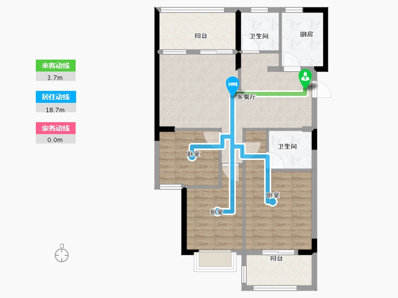 浙江省-宁波市-甬山书苑-88.00-户型库-动静线