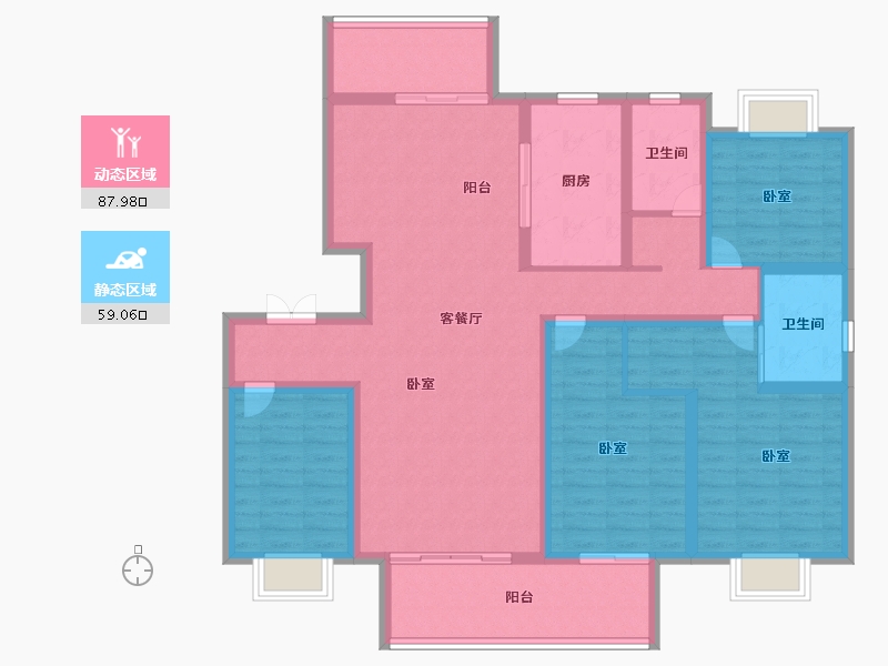 安徽省-宣城市-郎溪茗暄 翡翠园-131.53-户型库-动静分区