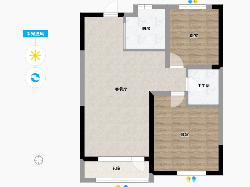 吉林省-长春市-天禄金典名城-65.58-户型库-采光通风