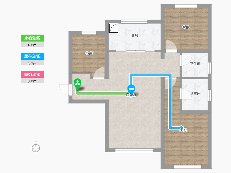 吉林省-长春市-高新君園-75.05-户型库-动静线