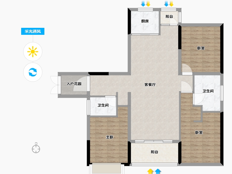 广东省-广州市-大宏锦绣-109.00-户型库-采光通风