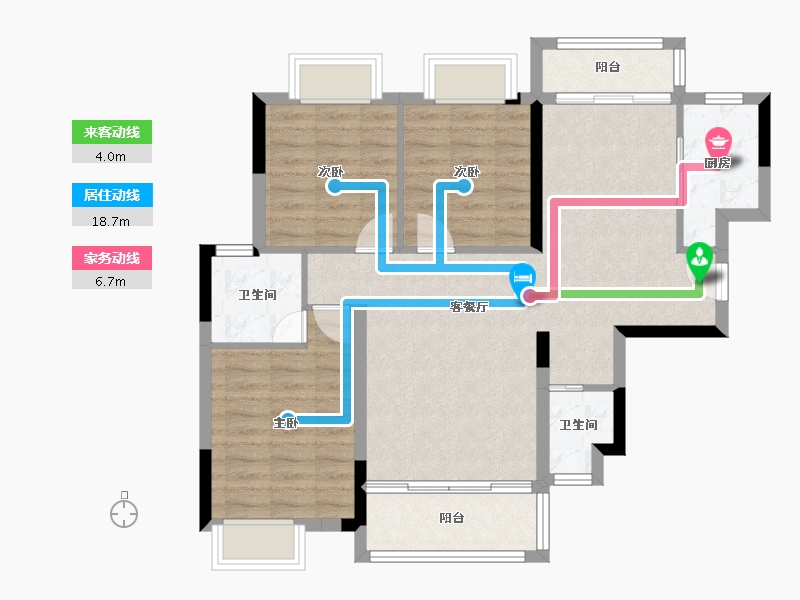 湖南省-长沙市-鲁商·星雅美辰-84.48-户型库-动静线