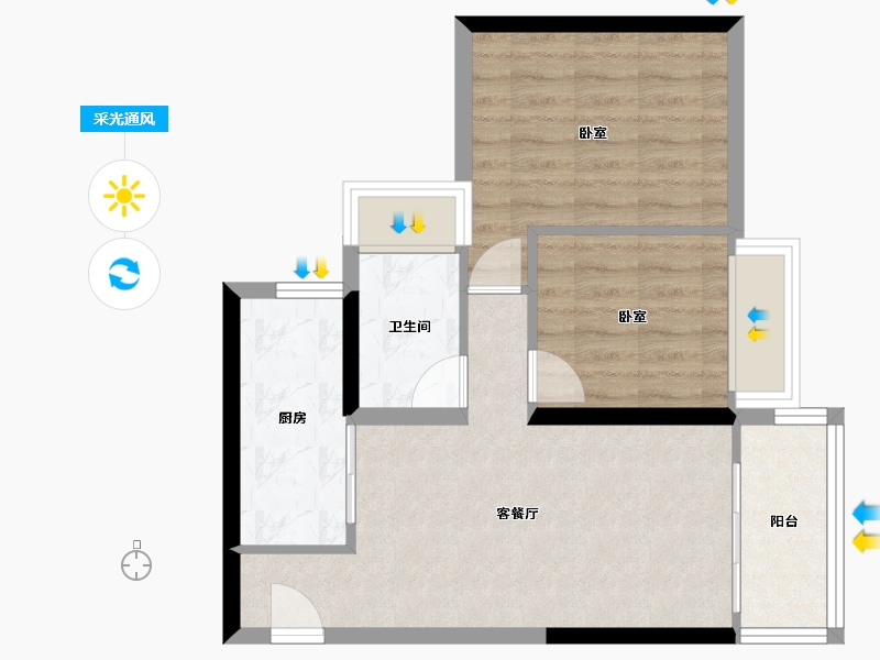 广东省-珠海市-钰海国际广场-55.21-户型库-采光通风