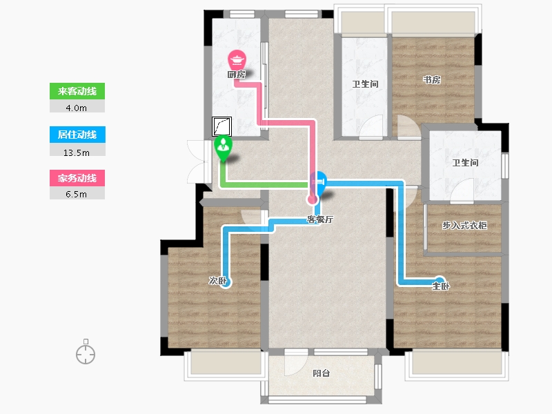 吉林省-长春市-华润置地长安里-100.65-户型库-动静线