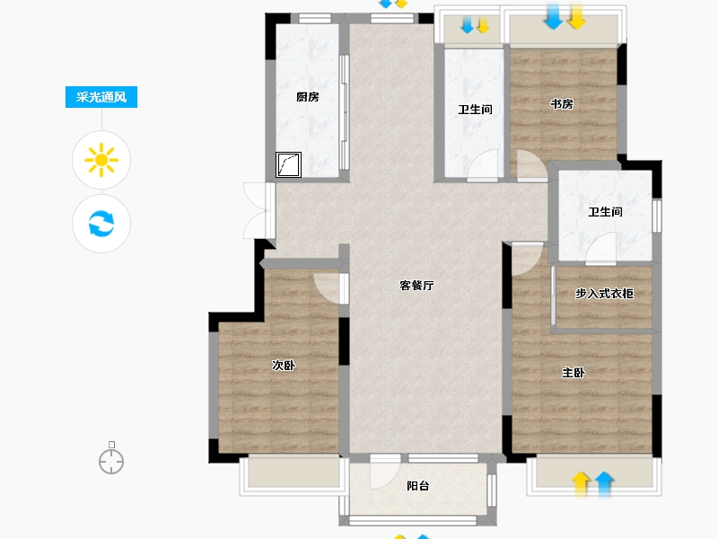 吉林省-长春市-华润置地长安里-100.65-户型库-采光通风