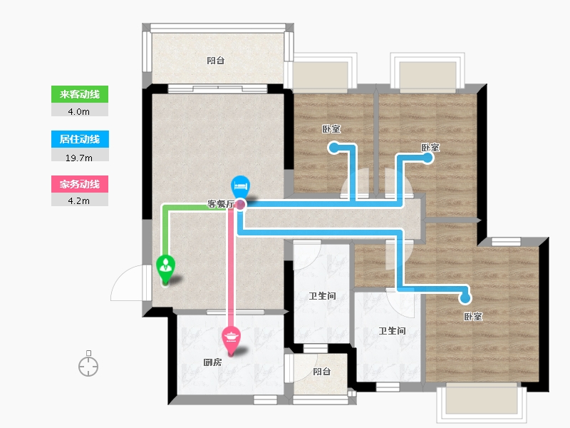 广东省-佛山市-恒大郦湖城-74.99-户型库-动静线