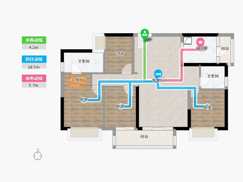 广东省-佛山市-融创鼎湖府-94.38-户型库-动静线