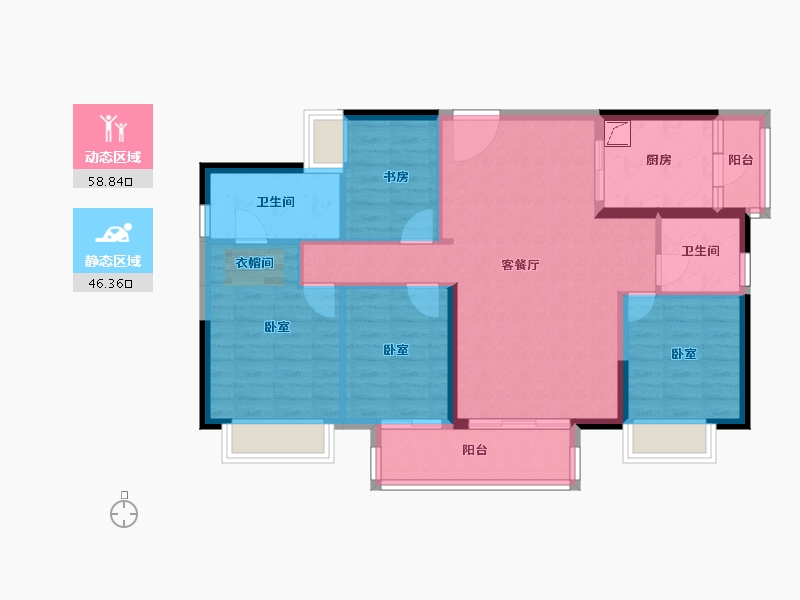 广东省-佛山市-融创鼎湖府-94.38-户型库-动静分区