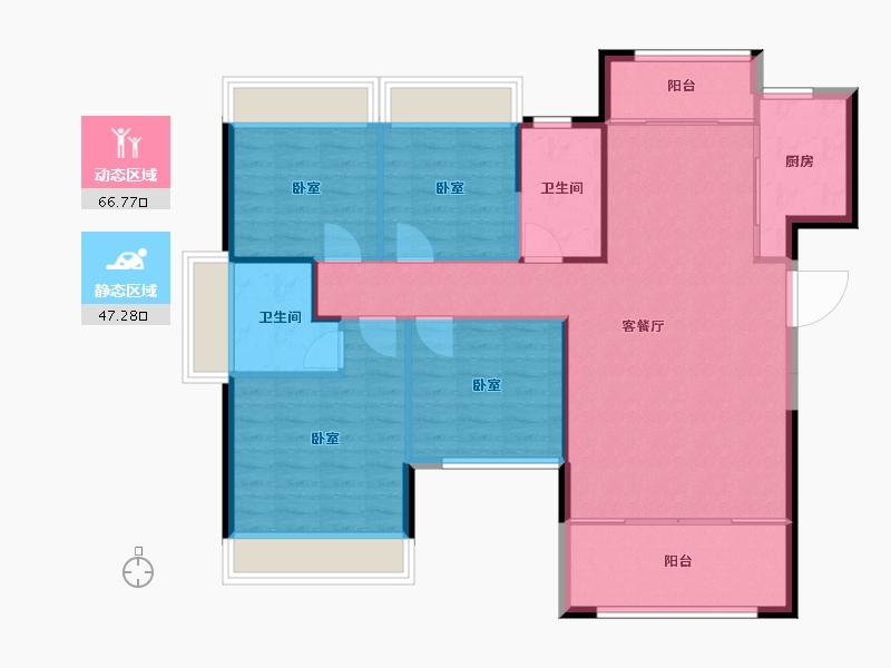 湖南省-常德市-天润汇景公园-104.74-户型库-动静分区