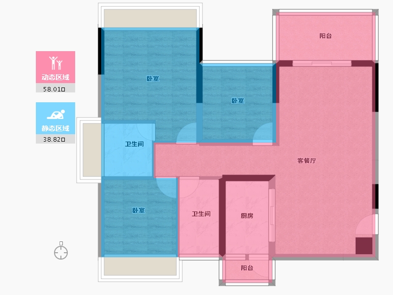 广东省-湛江市-龙溪豪庭-86.11-户型库-动静分区