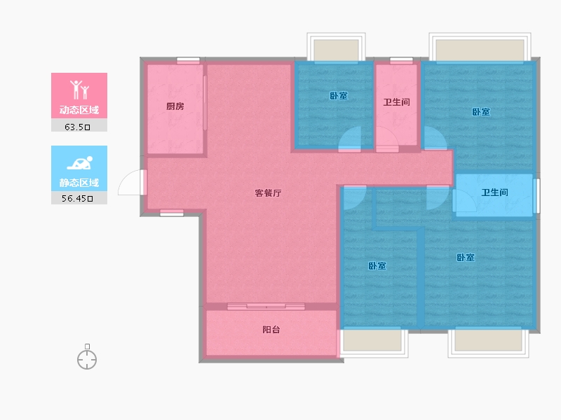 广东省-汕头市-保利和府-107.96-户型库-动静分区