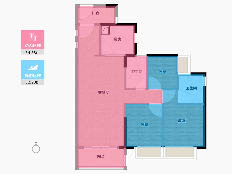 广东省-佛山市-保利时代天珀-78.00-户型库-动静分区