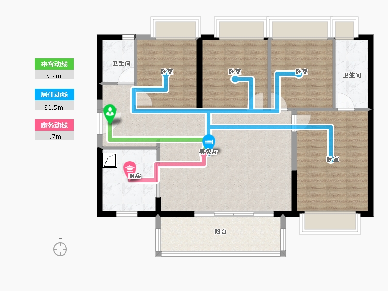 广东省-佛山市-保利时代天珀-106.00-户型库-动静线