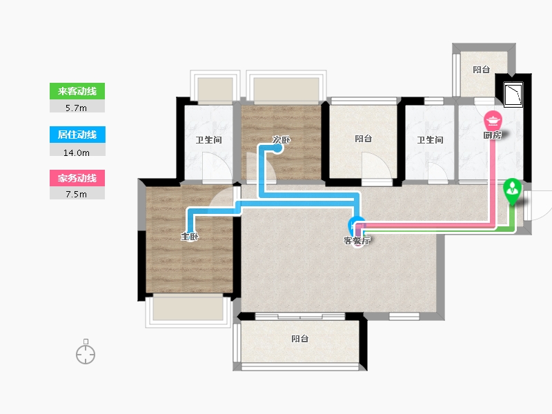 广东省-广州市-宏宇天御江畔-70.01-户型库-动静线