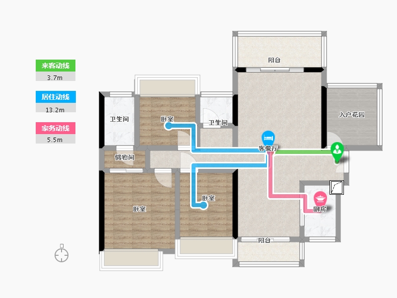 湖南省-郴州市-爱莲瓏熙府-102.00-户型库-动静线