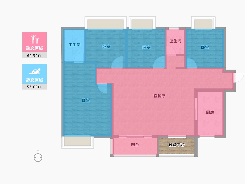 广东省-汕头市-保利和府-110.30-户型库-动静分区