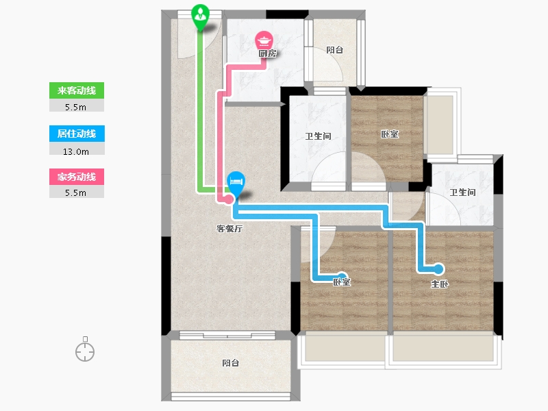 广东省-肇庆市-敏捷水映澜山-71.15-户型库-动静线