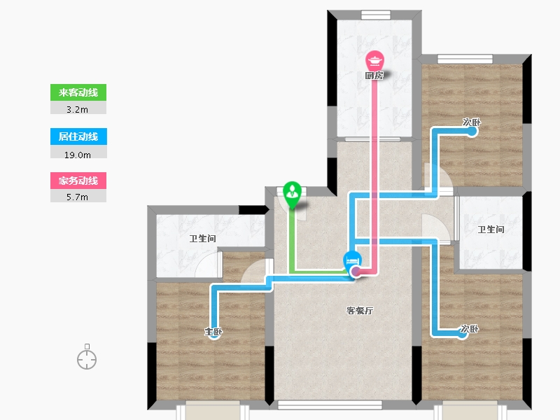 吉林省-长春市-良品柏宏筑福里-70.49-户型库-动静线