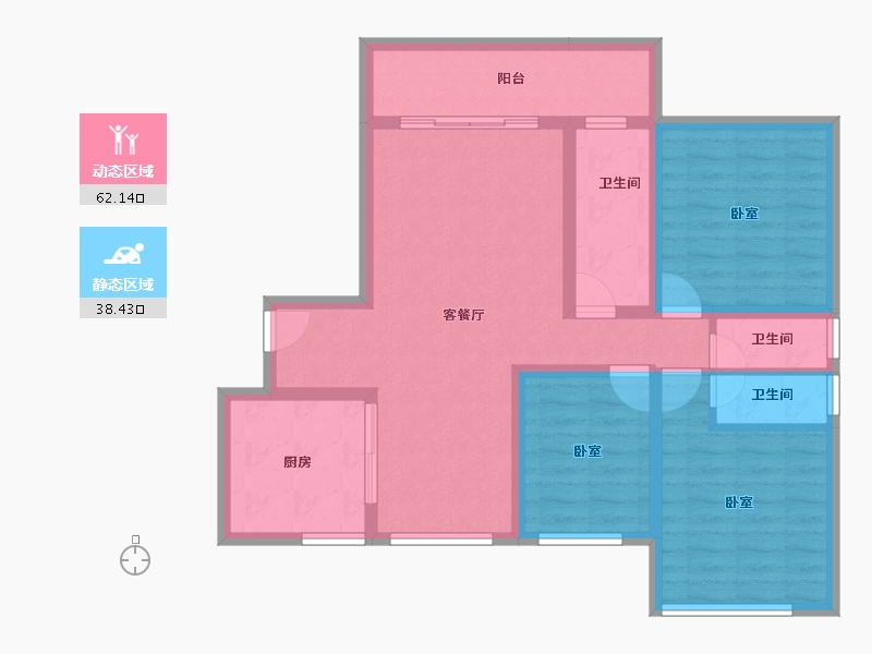 广东省-汕头市-龙光熙海岸-88.82-户型库-动静分区