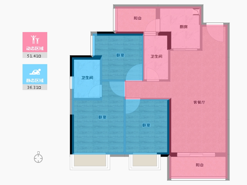 广东省-广州市-保利花海湾-78.24-户型库-动静分区