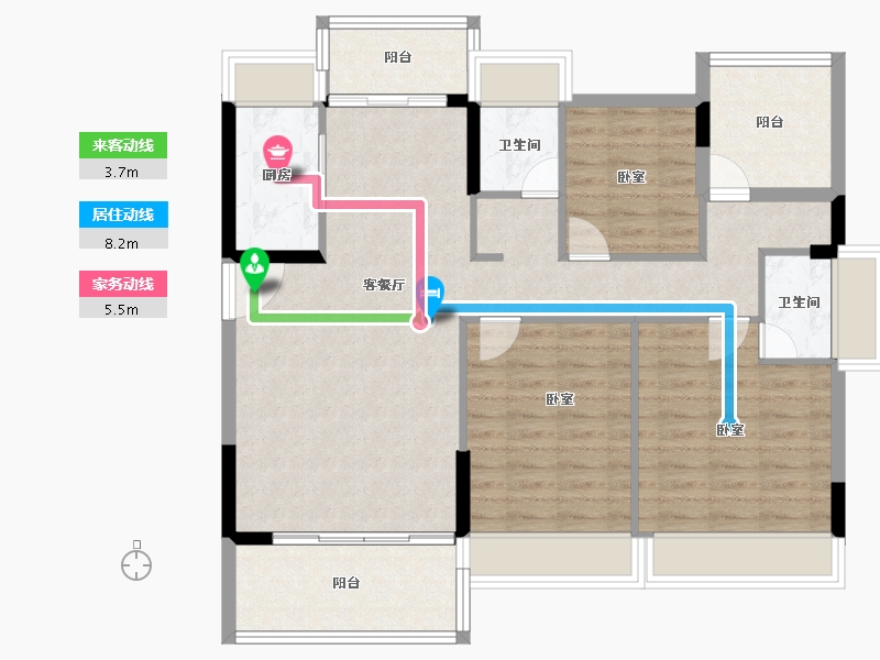 广东省-江门市-东方御璟苑-102.49-户型库-动静线