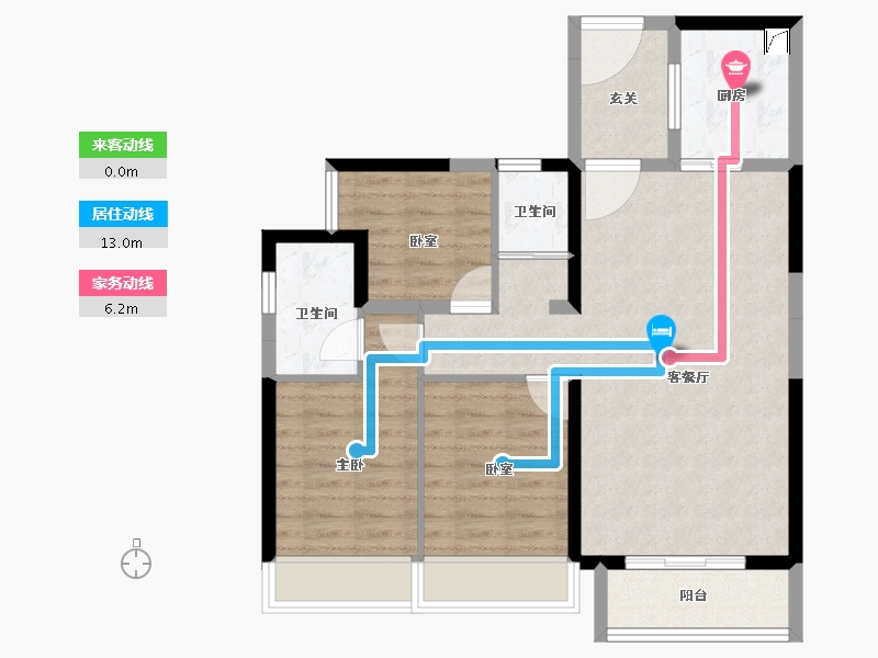 广东省-肇庆市-碧桂园合景美的阅江府-80.30-户型库-动静线