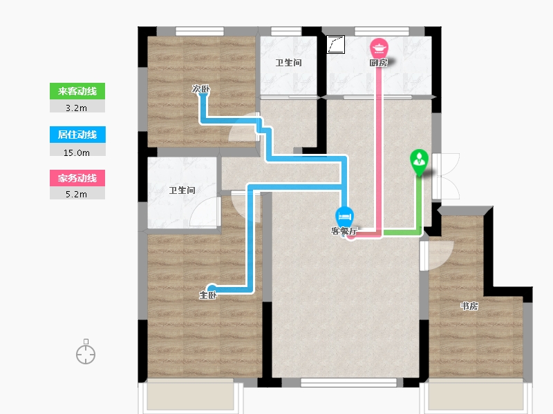 吉林省-长春市-学府桃源里-72.72-户型库-动静线