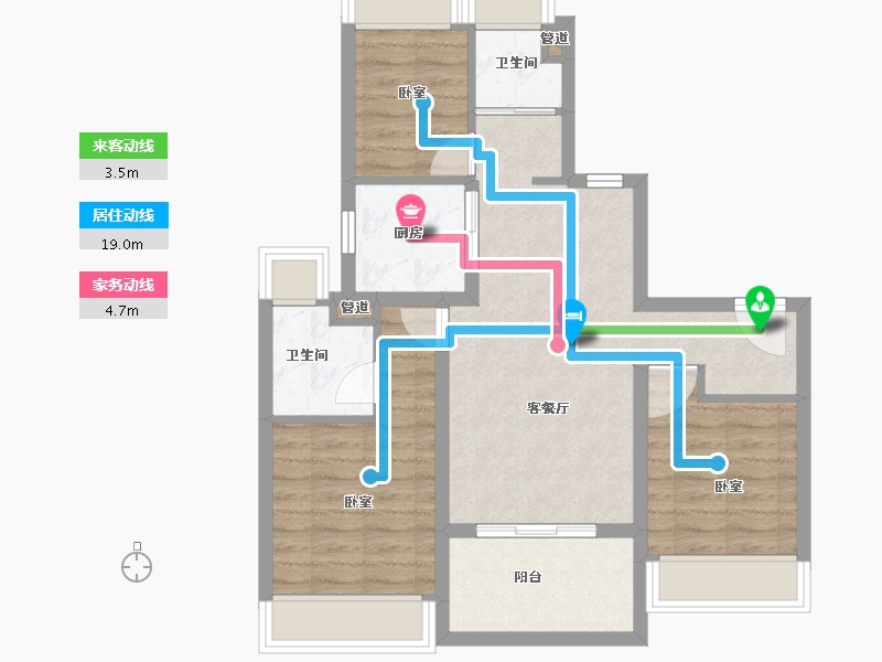 广东省-广州市-万科天空之城-71.56-户型库-动静线