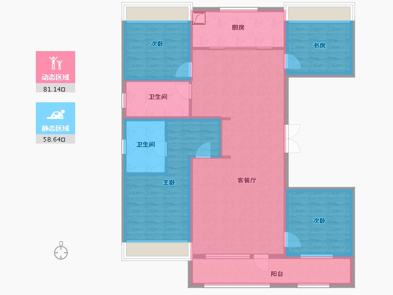 吉林省-长春市-吴中尚玲珑-125.45-户型库-动静分区