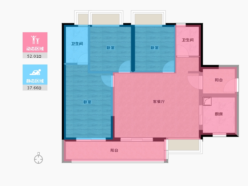 广东省-佛山市-保利时代天珀-80.10-户型库-动静分区