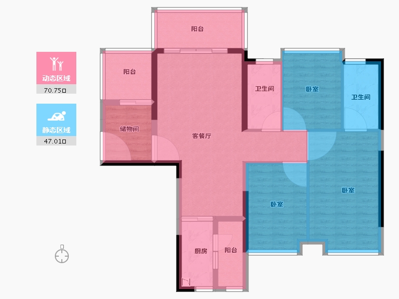 广东省-广州市-保利花海湾-105.89-户型库-动静分区