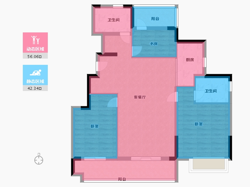 湖南省-岳阳市-澳海富春山居-88.00-户型库-动静分区