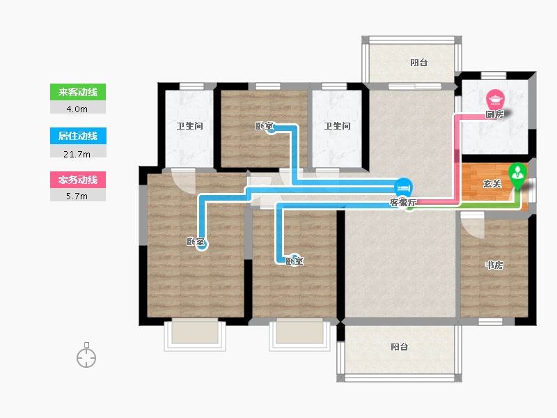 湖南省-岳阳市-保利·堂悦-94.39-户型库-动静线