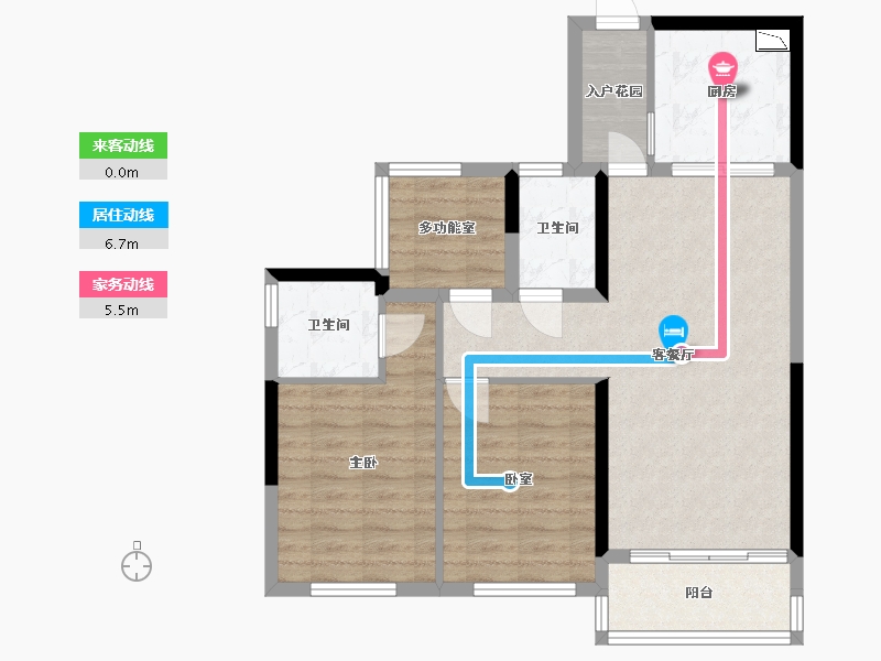 广东省-广州市-连州碧桂园天宸湾-75.97-户型库-动静线