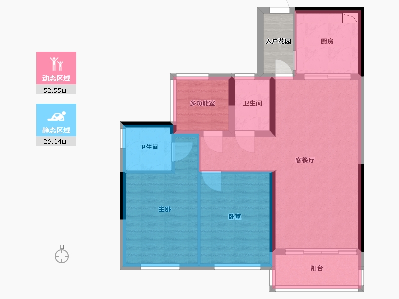 广东省-广州市-连州碧桂园天宸湾-75.97-户型库-动静分区