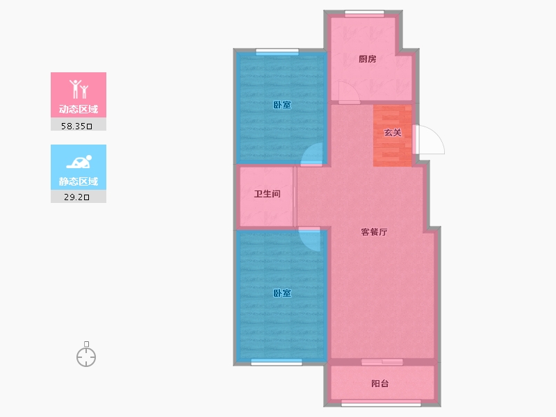 吉林省-长春市-新大赛维利亚小镇-78.72-户型库-动静分区