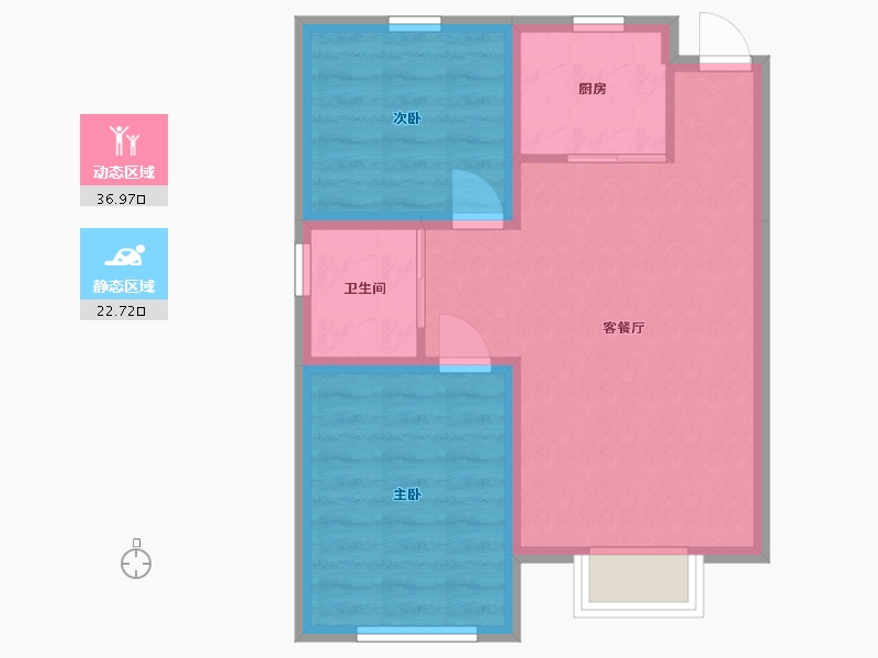 吉林省-长春市-金颢·名仕樾府-53.28-户型库-动静分区