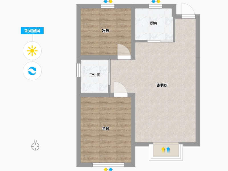 吉林省-长春市-金颢·名仕樾府-53.28-户型库-采光通风