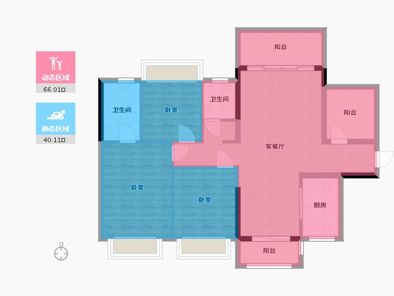 广东省-惠州市-文鼎华府-95.35-户型库-动静分区