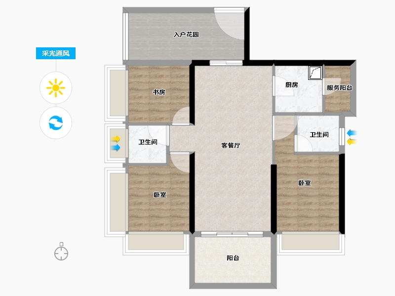 广东省-湛江市-假日名苑-91.31-户型库-采光通风