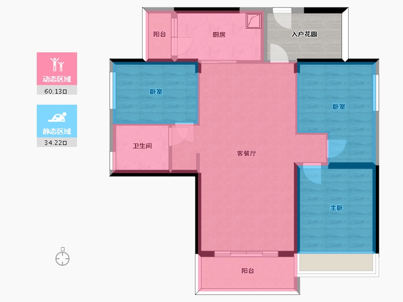 广东省-惠州市-碧桂园城市之光-90.92-户型库-动静分区