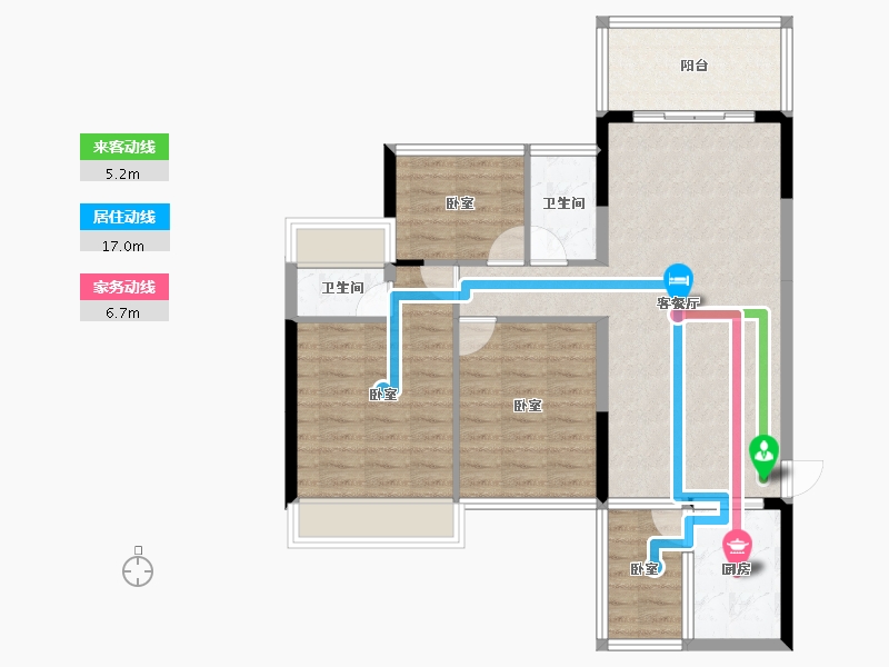 广东省-湛江市-龙溪豪庭-86.12-户型库-动静线