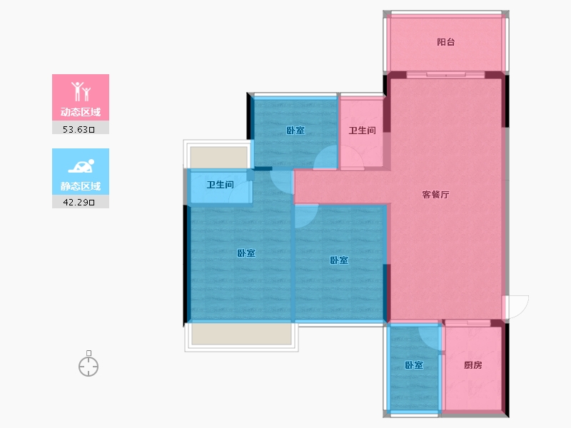 广东省-湛江市-龙溪豪庭-86.12-户型库-动静分区