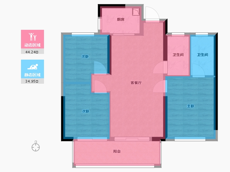 福建省-福州市-世茂云樽-71.00-户型库-动静分区