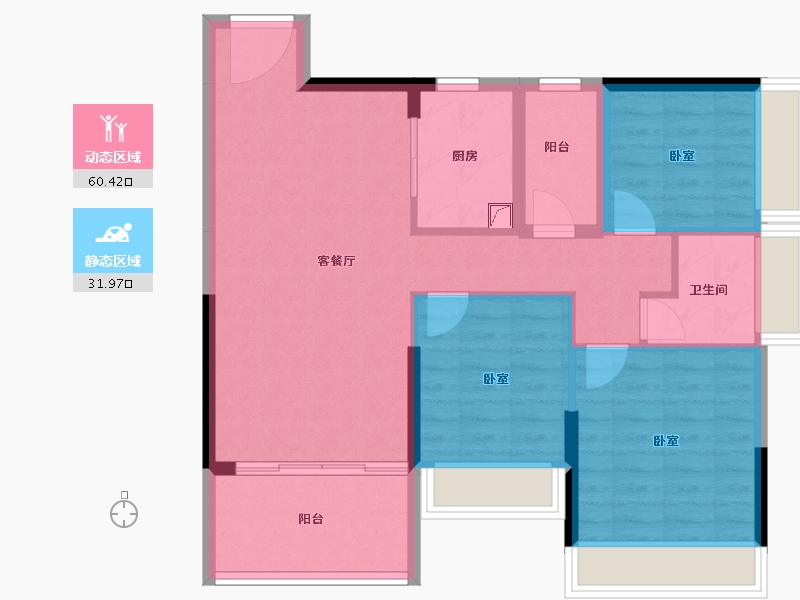 广东省-湛江市-银地上悦城Ⅰ期·朗晴园-82.94-户型库-动静分区